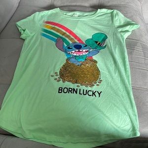 Stitch St Patrick’s Day kids t shirt